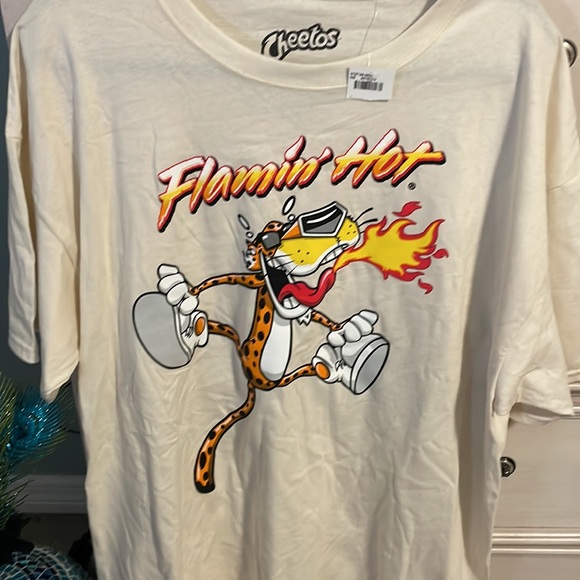 Men’s canvas, Chester cheetah, 🐆flamen, hot, short sleeve T-shirt, XL new - Picture 2 of 4